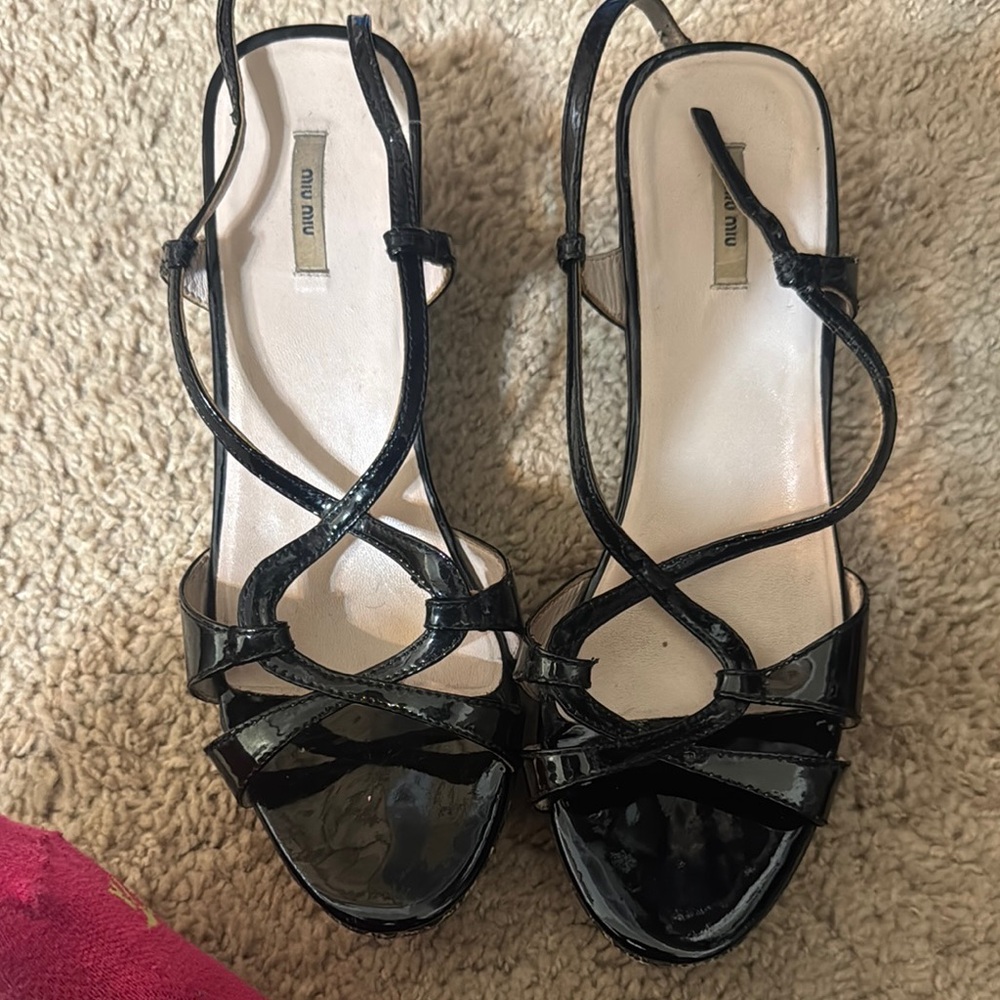 Miu Miu Black Patent Leather Heels